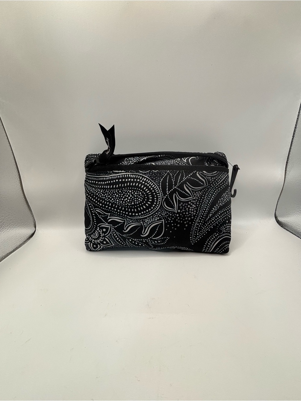Black Paisley packable duffle bag